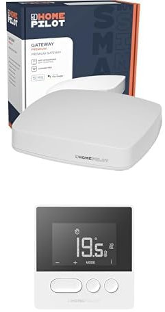 Bundle of HOMEPILOT Gateway Premium, Smart-Home Zentrale inkl. App & Sprachsteuerung (Alexa, Google Assistant kompatibel) + Home Pilot - Smart Thermostat Pure mit Receiver.