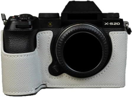 Camera Case Grey PU Leather Anti-Skid Protective Half Body Cover Base Case For Fujifilm X-S20 Mirrorless Camera