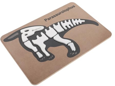 Sosoport Dinosaurier Holzpuzzle für Kleinkinder Puzzle aus Natürlichem Holz für Jahre Fördert Motorische Fähigkeiten und Soziales Dino Skelett Puzzle für Kreative