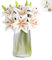 6 Stück Weiß Künstliche Lilie Blumen, dekorative künstliche Blumen, künstliche Lilie echte Berührung Pflanzenblumenkunst für Heimdekoration Hochzeiten Partys Büros Restaurants（Keine Vase enthalten）