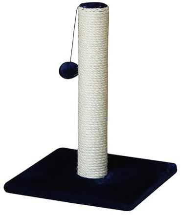 Cat Scratcher Post – 47cm Durable Sisal Claw Tower with Soft Carpet Base – Stable Vertical Post for Healthy Scratching – Sleek Black , Blue , or Grey – Space-Saving Scratch Pole for Kittens_Blue