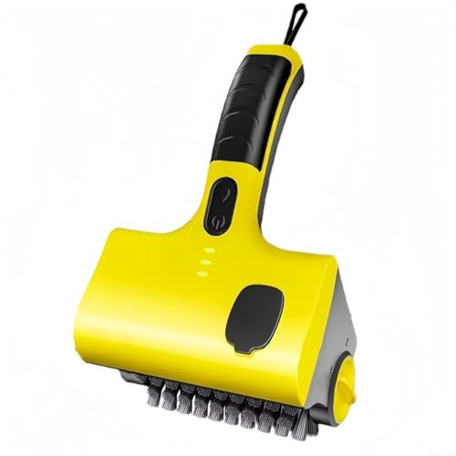 Pulitore elettrico per grill, con ricarica USB, spazzola impermeabile per la pulizia delle piastrelle della cucina per barbecue all'aperto, include testine in plastica e metallo