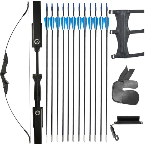 TOPARCHERY Pfeil und Bogen Set Takedown Recurvebogen Links&Recht 20/30lbs | Einsteigerbogen,Anfängerbogen,Anfänger Schießen, mit Bogenschießen Zubehör, Sportbogen,Bogensport,Bogenschießen erwachsene