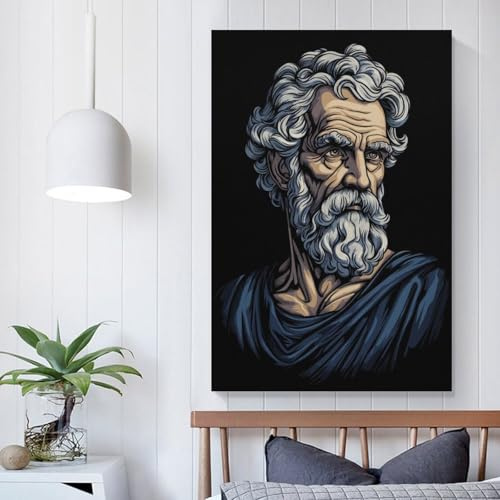 POLIUAWS Zeno of Citium Stoic Poster, Dekoratives Gemälde, Leinwand, Wandkunst, Wohnzimmer, Poster, Schlafzimmer, Gemälde 12x18inch(30x45cm)
