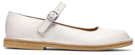Clarks Damen - Ballerina Desert Jane in weiß Glattleder