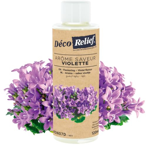 Déco Relief - Arôme Alimentaire Liquide Violette 120 ml - Arôme Naturel Pâtisserie & Yaourtière - Pour Gâteaux, Pâtisseries, Yaourts - Arôme Concentré Fleur - ARON07D