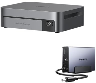 UGREEN DXP480T Plus 4 Bay All-Flash SSD NAS + 120W UPS Bundle, Intel i5 1235u 8GB DDR5 10GbE Wi-Fi 6 128G SSD 4*M.2 NVMe 8K HDMI 2*TBT4 Desktop NAS (Diskless) & 12000mAh Uninterruptible Power Supply