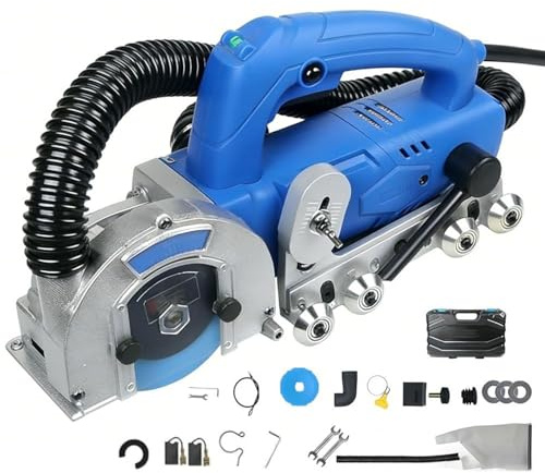 Elektrischer Fliesenfugenreiniger Und Fugenentferner, Professionelle Maschine Fliesen-Fugenentferner Für DIY-Fugenarbeiten Und Reinigung Zwischen Keramikfliesen(Machine+2.2mm seam cleaning sheet)