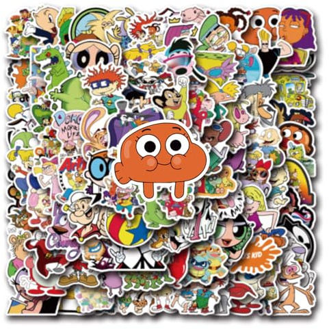 100 Stück 80S-90S Classic Aufkleber, Niedliche Cartoon Stickers Pack, Kawaii Graffiti Wasserdicht Vinyl Aufkleber für Laptop Gepäck Skateboard, Teens und Kinder