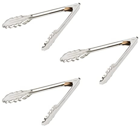 Edlund 9 inch (3-Pack) Premium Stainless Steel Heavy Duty Locking Tongs