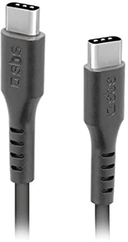 SBS Cavo USB-C – USB-C antigroviglio per ricarica e trasferimento dati, lunghezza 1.5 metri, per smartphone Samsung, Xiaomi, Oppo, Huawei, pc, tablet