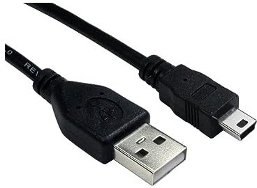 JAFSAL ONLINE Mini USB 2.0 Cable Lead Type A to 5 Pin B Phone Sat Navigation HDD Black (1 Meter)