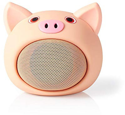 NEDIS - Bluetooth® speaker - Battery life: up to 3 hours - Handheld device - 9 W - Mono - Built-in mic - Connectable - Animaticks Pinky Pig - Pink