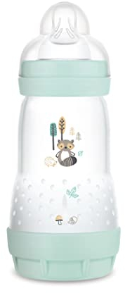 MAM Biberon Easy Start Anticolica, con Tettarella in Silicone SkinSoftTM, 2+ Mesi, 260 ml, Azzurro