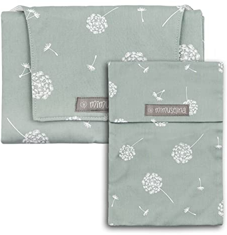 MIMUSELINA 2er Pack: Baby Wickelunterlage Unterwegs + Windeltasche für Unterwegs - Faltbare Wickelunterlage und Wasserabweisend mit Windeltasche - Tragbare Wickelunterlage Schmutzabweisend