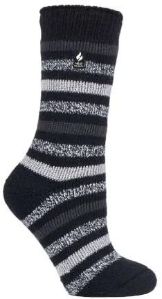 HEAT HOLDERS - Damen Winter Extra Warm Thermosocken/Kuschelsocken für Geschenk (37-42 EU, Rosebud Schwarz)