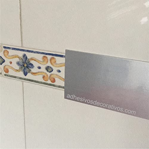 CENEFA ADHESIVA EFECTO ALUMINIO 8CM X 1,2 ML. Cenefa Cocina, Cenefa Baño.