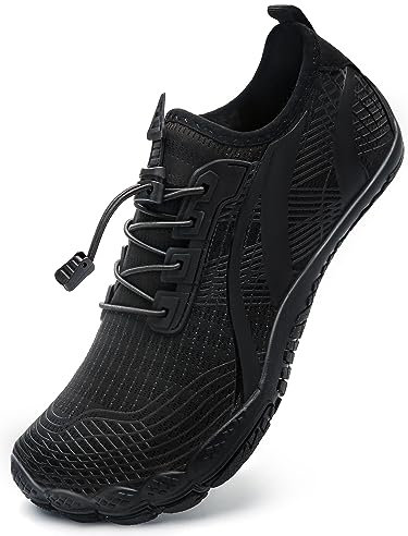 Mabove Herren Damen Barfussschuhe Badeschuhe Strandschuhe Schwimmschuhe Wasserschuhe Aquaschuhe für Wassersport Outdoor Fitnessschuhe Trekking(Schwarz 1922,44 EU)