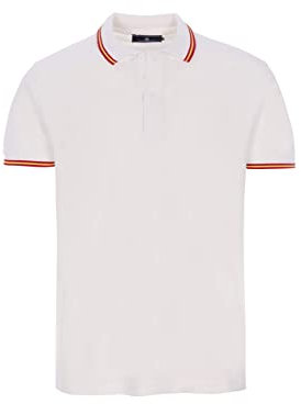 Polo con la Bandera de España,en Cuello y Mangas Pique 100% algodón (XXL)