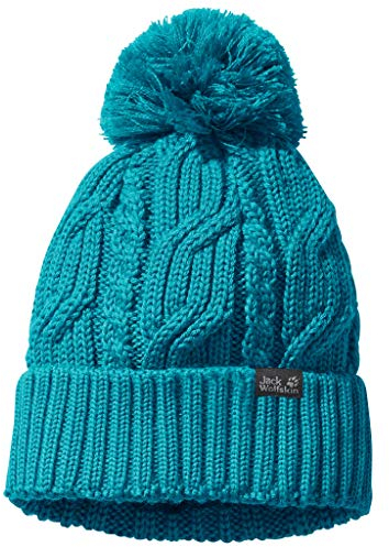 Jack Wolfskin Herren Stormlock Pompom Mütze, Dark Cyan, ONE Size (56-61CM)