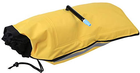 LZKW Flotador de Paleta de Kayak, Bolsa Flotante de Paleta de Nailon Amarillo Brillante, Duradero para Kayak con Tiras Reflectantes Ayuda para Kayak de Canoa