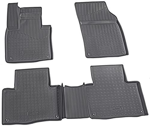 Recambo 3D Gummi Fußmatten kompatibel für Volvo XC90 II | ab BJ 2015> | Auto Gummimatten | Passgenau | mit Rand | schwarz