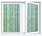 Chbrket Vinilos para Ventanas Privacidad Pegatina Decorativa del Vidrio Evitar Peligro De Rotura De Cristal con Electricida Estática Bambú Verde 60X200CM