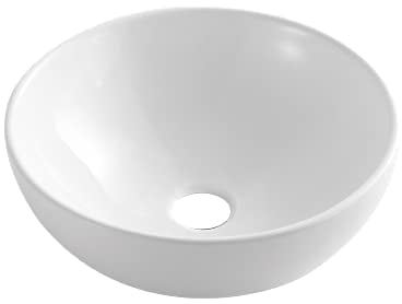 VBChome Waschbecken 39,5 cm Keramik Weiß Oval Waschtisch Handwaschbecken Aufsatzwaschbecken Waschschale Gäste WC