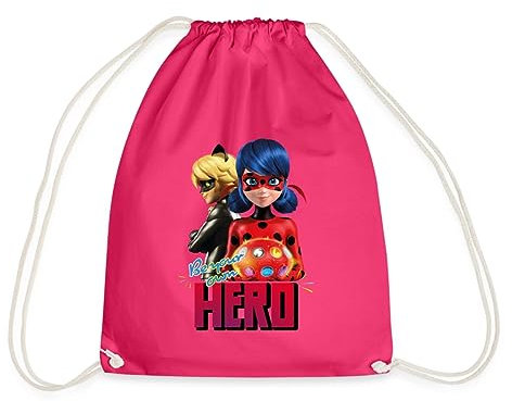 Spreadshirt Miraculous Be Your Own Hero Turnbeutel, One size, Fuchsia