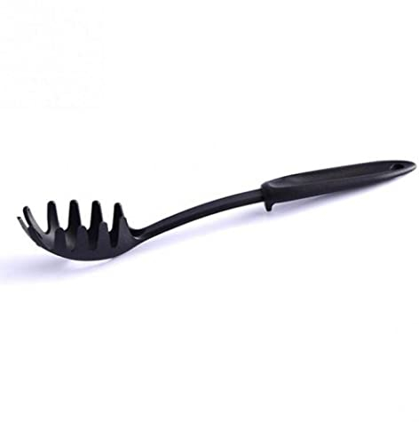 Curva Manija Nylon Silicona Pasta Fideos Vermicelli Scoop Cocina Medida Servidor Tenedor Horquilla Spaghetti Cuchara Herramienta Cocina