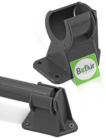 BeFair Stehtisch Ersatzteil – Tischbeinklemme (geschlossen), Kunststoff-Klemmhalter für Hochtische, Fuß-/Scharnierhalter für Stehtisch Ela & Nico oder ähnlicher Bauart und Maße, grau/anthrazit