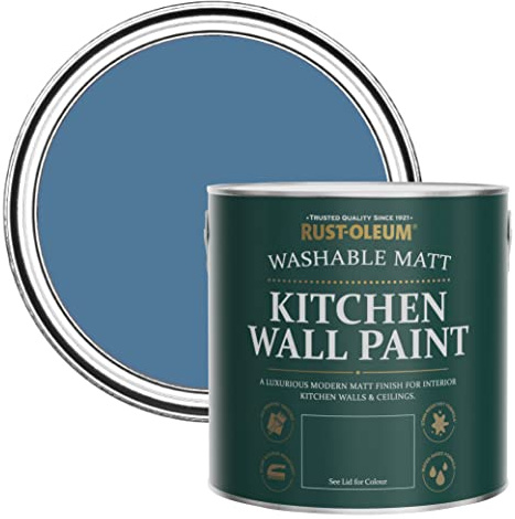 Rust-Oleum abwaschbare matte, geruchsarme blau Küchenwandfarbe - Blaue Seide 2,5 Litres