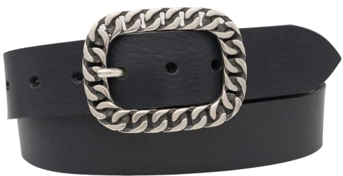AnnaMatoni Ledergürtel, Made in Germany, echt Leder Gürtel für Damen, 4cm breit, Schließe Nickelfrei (Marine 490, TW110-125cm Gesamtlänge)