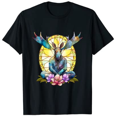 Tolles Yoga Tiere Elch Elche Motiv - Meditation Entspannung T-Shirt