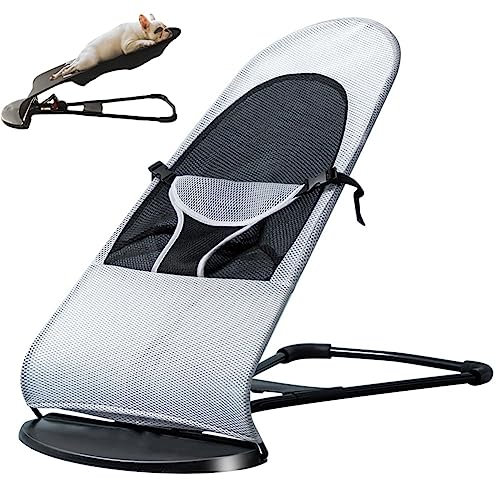 Haustier-Schaukelstuhl, Haustier-Schaukelstuhl für Hunde und Katzen, Faltbare, verstellbare, atmungsaktive Hängematte, für kleine Hunde, Corgi, Teddy (Color : Light Grey)
