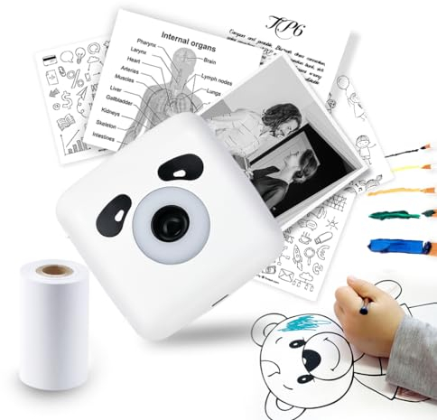 vretti Mini Impresora para Movil 300DPI, Impresora Fotográfica, Portátil Mini Impresora Bluetooth Impresora Termica, BT Inalámbrico Impresora Térmica, para Lista Fotos Nota