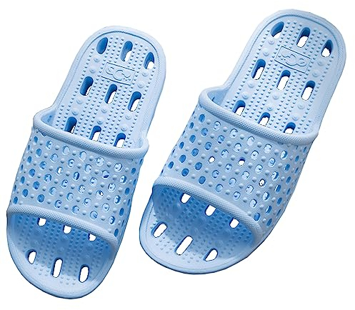 Czgcpyc Duschpantoffeln, schnell trocknende Anti-Rutsch-Sandalen für Damen und Herren, ideal für Badezimmer, Pool, Strand und Fitnessstudio, EU 35–36 (Himmelblau)