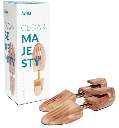 Kaps 100% Handcrafted Cedar Wood Shoe Tree, High Moisture Absorption, Wood From the USA, For Men's and Women's Shoes and Boots, Cedar Shoe Trees (9-10 UK)