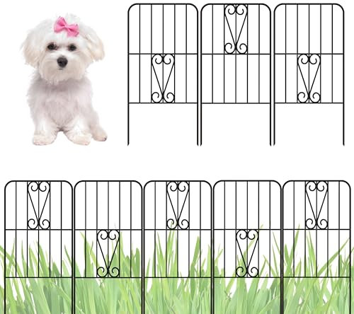 ShopLaLa Gartenzaun, Tierbarriere, dekorative Bordüre (10 Paneele), 30,5 cm (L) x 61 cm (H), rostfreier Metalldraht, Blumeneinfassung für Landschaft, Terrasse, Hof, Outdoor-Dekoration, kein Graben,