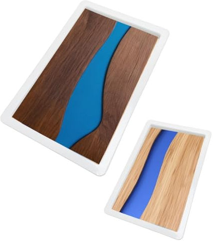 ModWgGuo Extra große, wiederverwendbare Epoxidharz-Tischform, 2 Stück, 60 x 40 x 7,6 cm, 39,9 x 24,9 x 7,6 cm, Hartes Material, Feste Bauweise