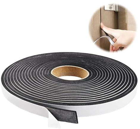 Guarnizione Adesiva, 10m Gommapiuma Adesiva Neoprene Adesivo 3x15 Mm Colore Nero Spessore Guarnizione In Gomma Per Porte E Finestre Nastro Sigillante Autoadesivo Per Doccia Finestra Impermeabile