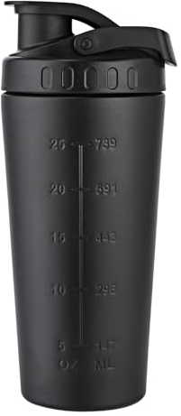 soynogya Protein shake bottle Edelstahl, 500 ml, Sport, Fitness, Eiweiß, (Schwarz 750ML)