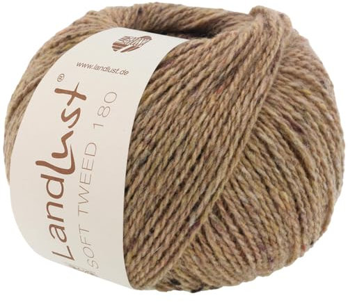 LANA GROSSA Landlust Soft Tweed 180 | Klassisch verzwirntes Tweedgarn aus Schurwolle mit mehrfarbigen Noppen | Handstrickgarn aus 100% Merinowolle | 50g Wolle zum Stricken & Häkeln | 180m Garn FB109