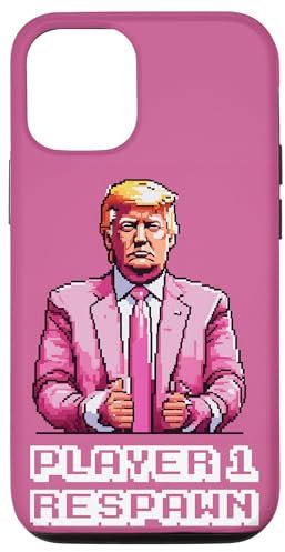 Custodia per iPhone 12/12 Pro Funny Pink Trump 2024 Design, Gaming Player Respawn