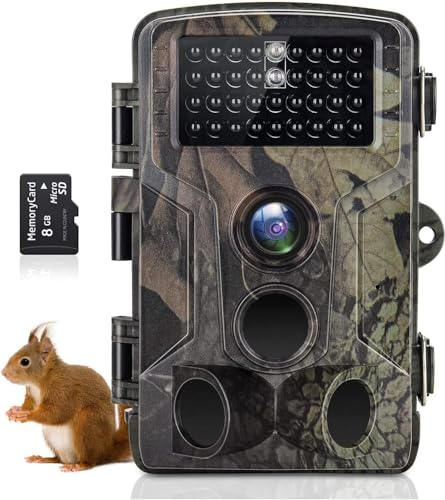 FunKind Camara Caza 50MP 4K, Camara Fototrampeo con Sensor de Movimiento, Cámara de Caza Nocturna Impermeable IP65, Visión Nocturna hasta 25m, Micro SD 32GB