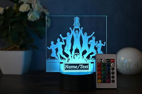 Optechvisual Personalisierte Fußball-LED-Lampe – Geschenk für Mannschaften und Trainer