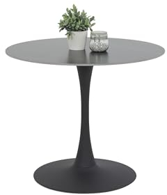 Hela Tische, Esstisch Rund Paola, Dekor Marmoroptik, Steinplatte-Sintered Stone 16mm Matt Schwarz, Maß Ø90x75cm