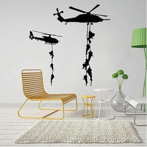 YYZOVBNN Autocollant Mural de Joueur de l'armée de Soldat, en Vinyle, Art Mural, Salle de Jeu, Chambre à Coucher, décor de Salon, Autocollant de décoration Murale d'avion