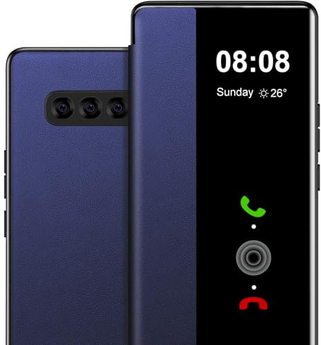 Handyhülle für Samsung Galaxy S10 Hülle S View, Clear View Flip Leder für Samsung S10 5G Hülle, Luxus Extra-Dünn Stoßfest Kratzfest Schutzhülle Cover Case Tasche