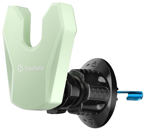 Socket Grip Car Phone Mount, Air Vent Car Phone Holder Compatible with iPhone, All Phones with Socket Grip, Comes with Upgraded Four-point Positioning Metal Hook (Green)